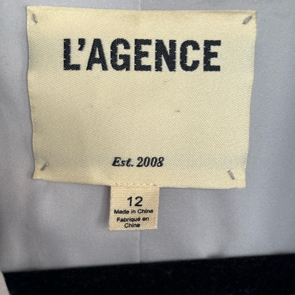 L'Agence Kenzie Double Breasted Blazer Pearl Gray Sold Out Color Size 12 - Picture 4 of 8